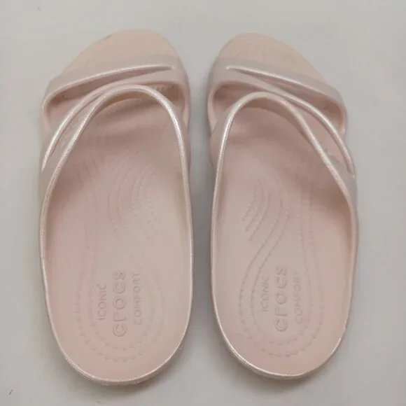Crocs Sandals Kadee II Pink Pearl Slip On Casual Iconic Comfort Shoes Womens 9 - Picture 11 of 14